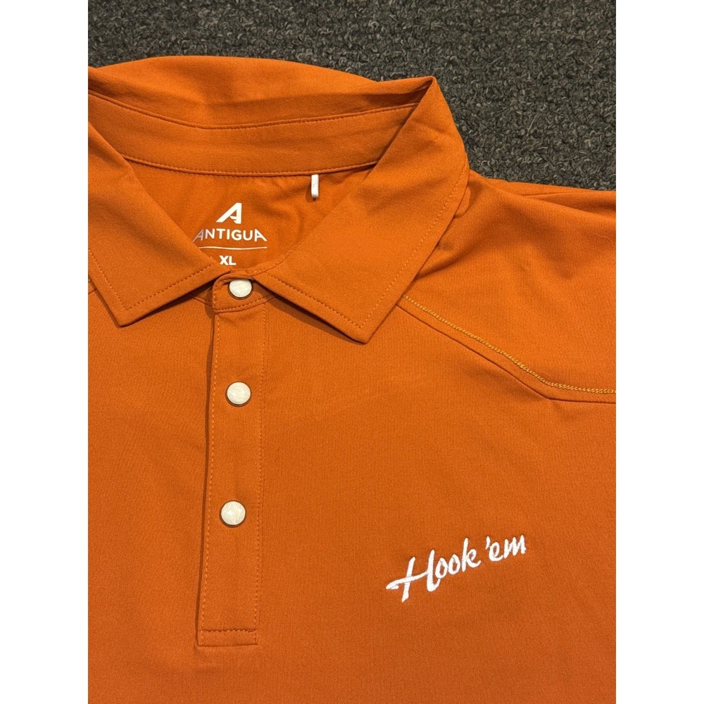 University of Texas Longhorns Pearl Snap Polo Shirt XL Orange NCAA Antigua - Picture 3 of 5